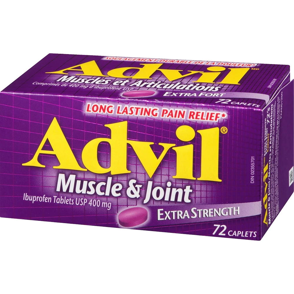 Advil Muscle and Joint Extra Strength Caplets for Inflammation Pain Relief, 400 mg Ibuprofen, 72 Count