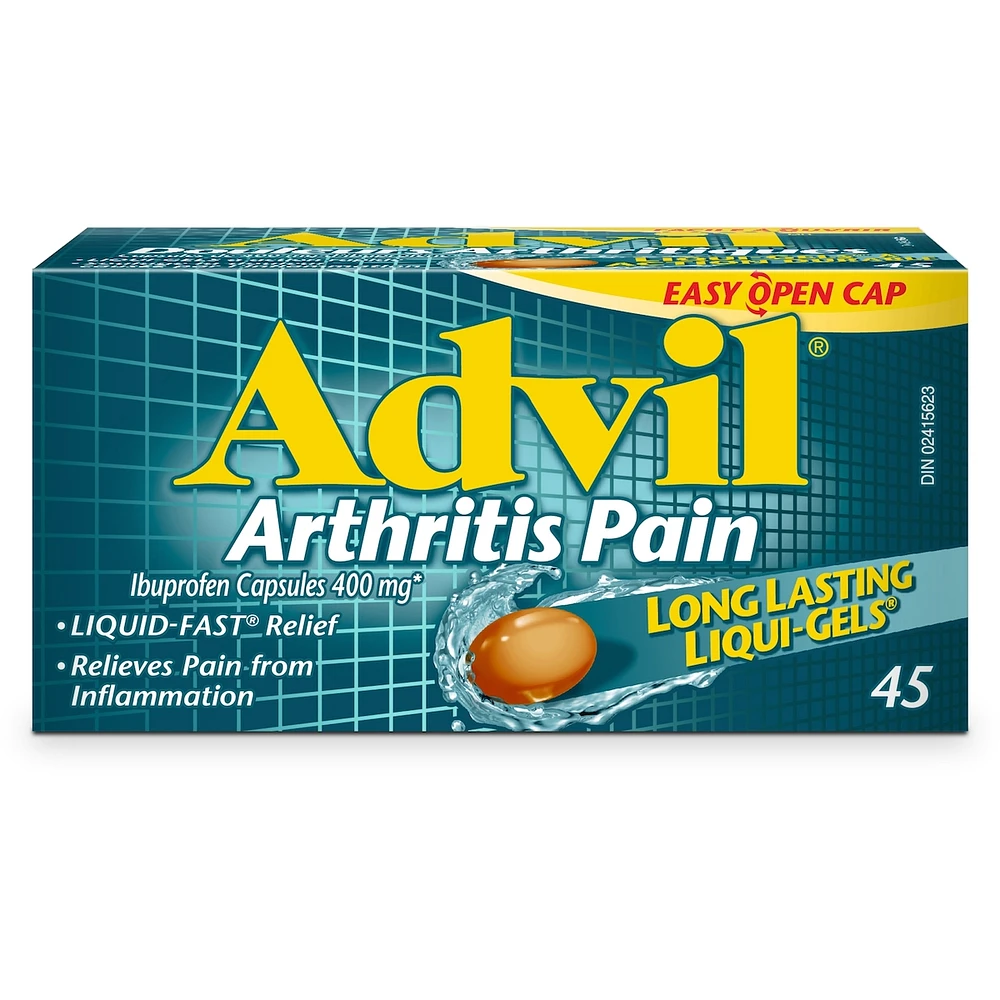 Advil Arthritis Pain Ibuprofen Capsules 400 mg 45 Long Lasting Liqui-Gels