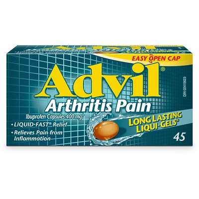 Advil Arthritis Pain Ibuprofen Capsules 400 mg 45 Long Lasting Liqui-Gels