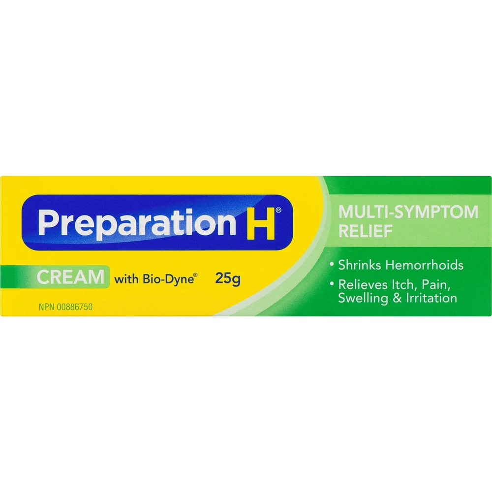 Preparation H® Multi-Symptom Hemorrhoid Treatment Cream with Bio-Dyne, 25g Tube