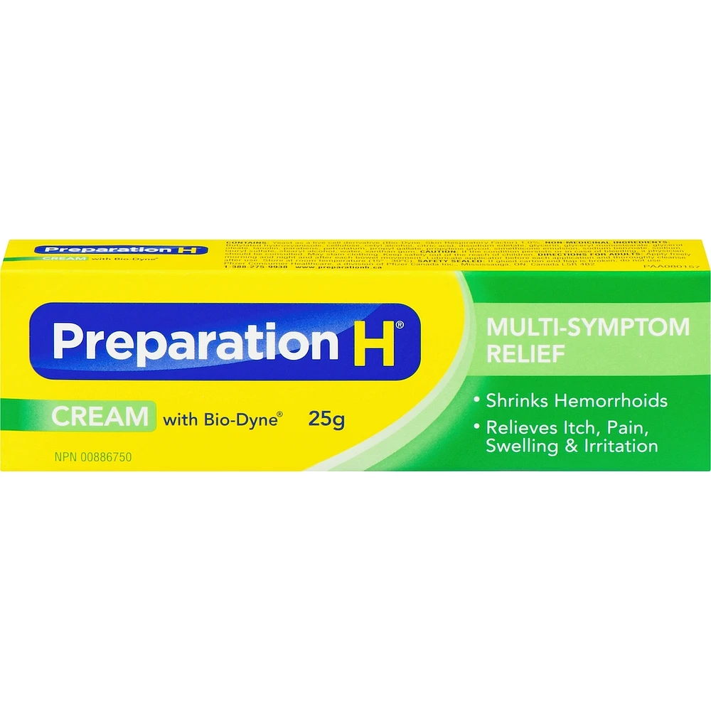 Preparation H® Multi-Symptom Hemorrhoid Treatment Cream with Bio-Dyne, 25g Tube