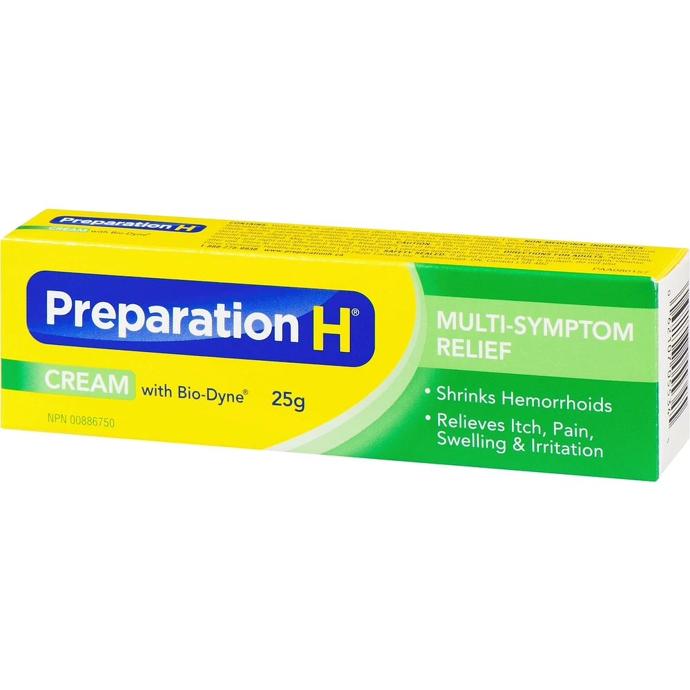 Preparation H® Multi-Symptom Hemorrhoid Treatment Cream with Bio-Dyne, 25g Tube