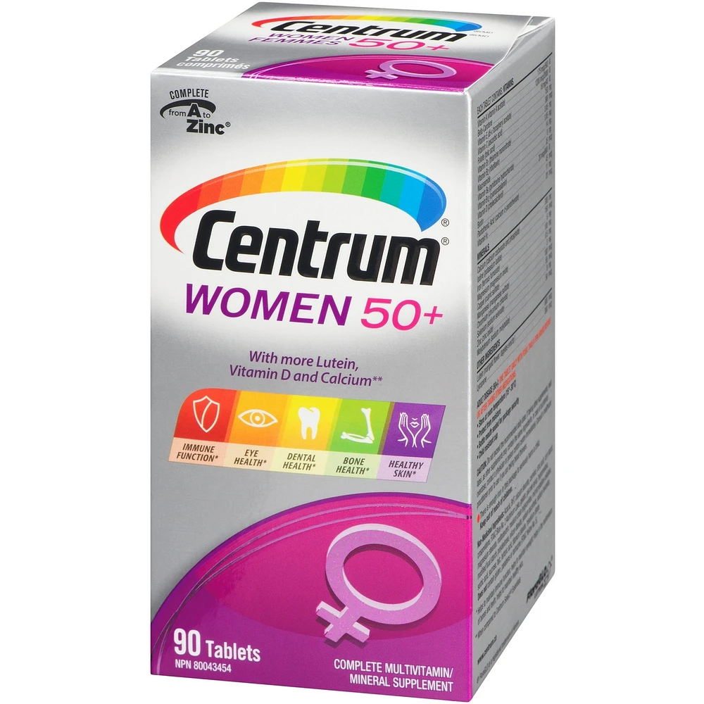 Centrum Women 50+ Multivitamin and Multimineral Supplement Tablets, 90 Count