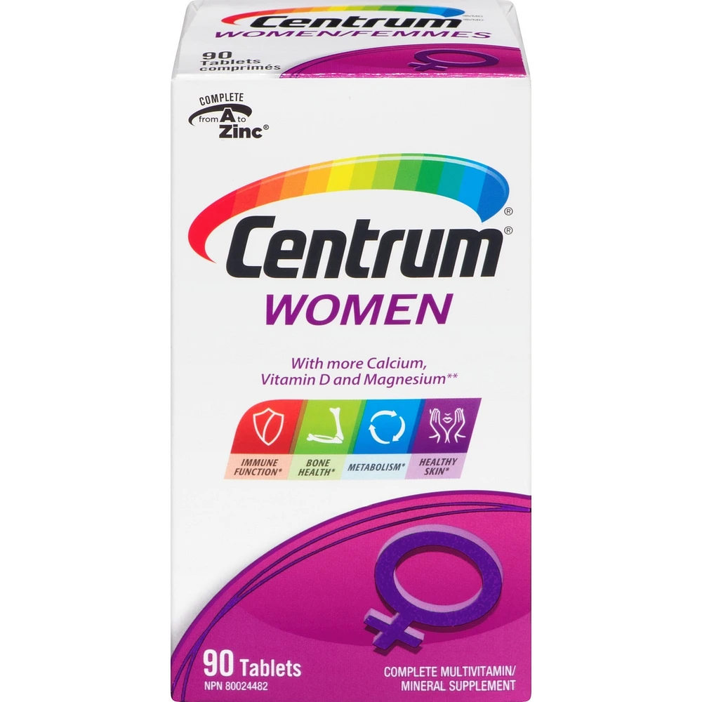 Centrum Women Multivitamin and Multimineral Supplement Tablets, 90 Count