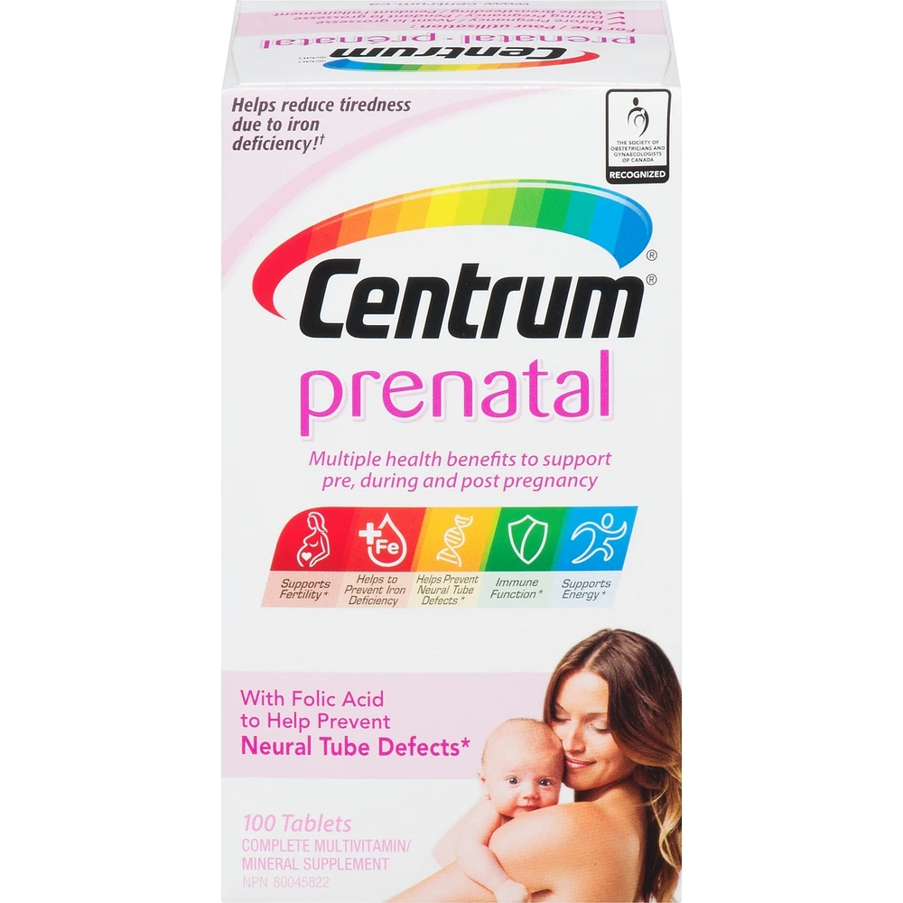 Centrum Prenatal Multivitamin Supplement Tablets, 100 Count