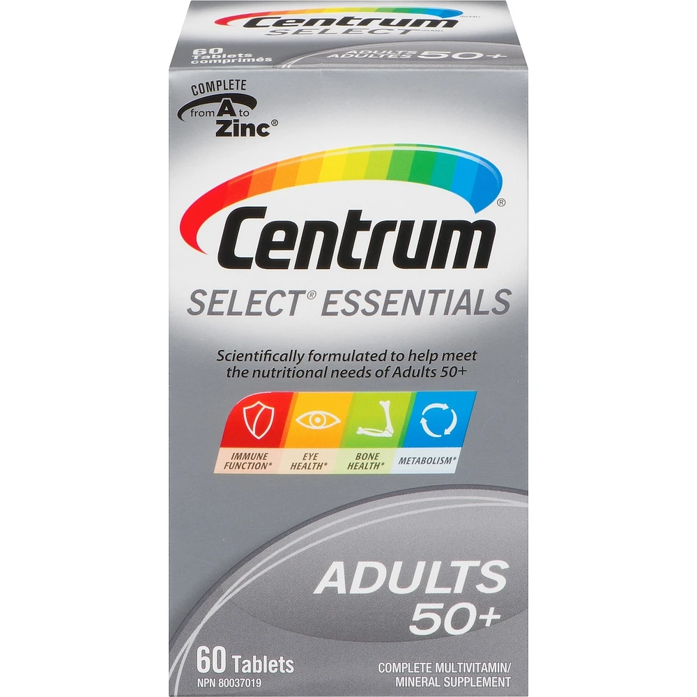 Centrum Select Essentials Adults 50+ Multivitamin and Multimineral Supplement Tablets