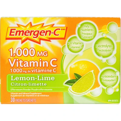 Vitamin C & Mineral Supplement Fizzy Drink Mix, Lemon Lime