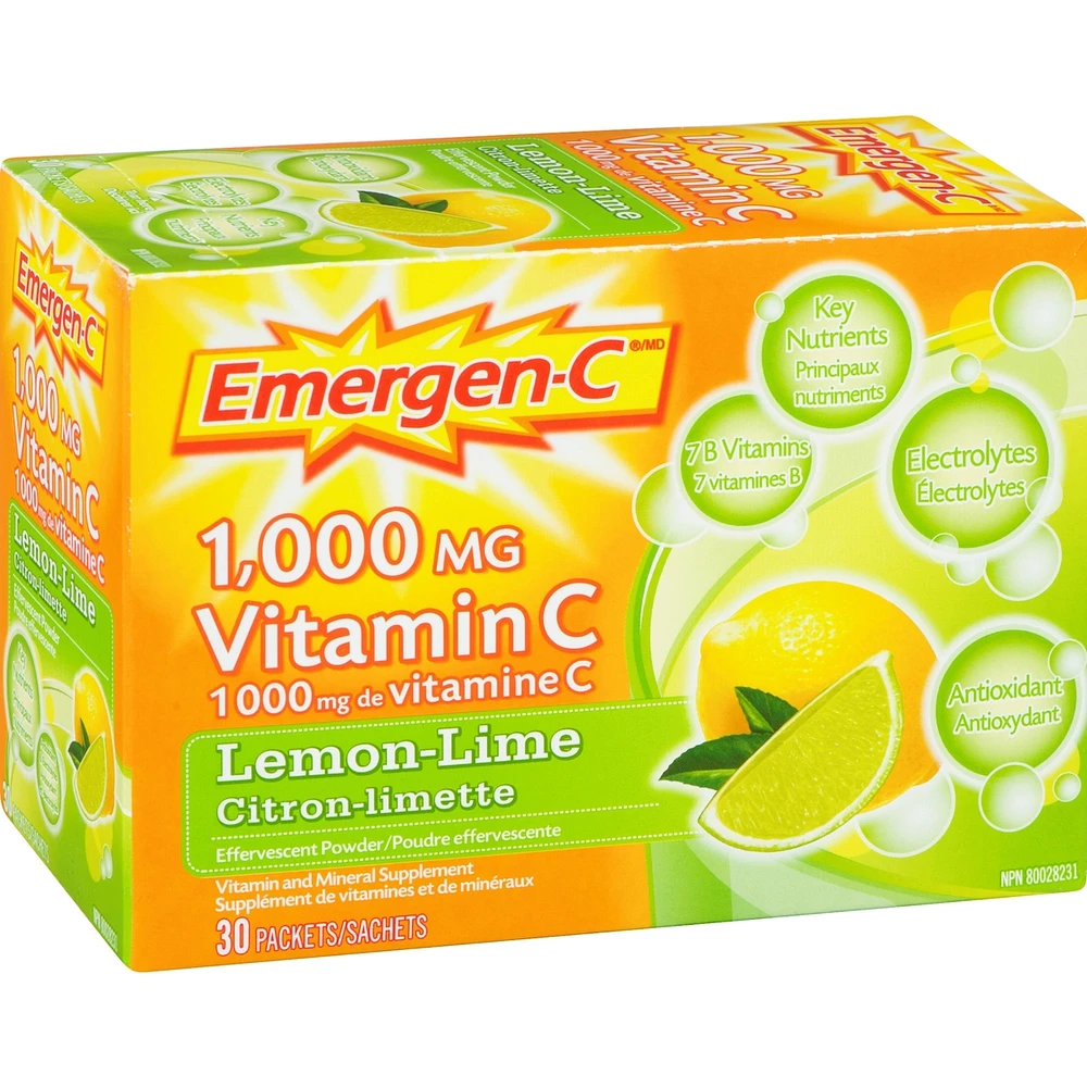 Vitamin C & Mineral Supplement Fizzy Drink Mix, Lemon Lime