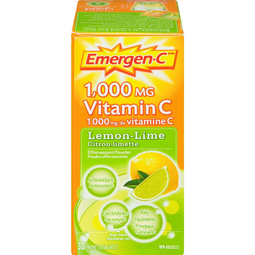 Vitamin C & Mineral Supplement Fizzy Drink Mix, Lemon Lime