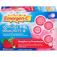 Immune+ Vitamin C & Mineral Supplement Fizzy Drink Mix, Raspberry
