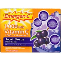 Emergen-C Vitamin C & Mineral Supplement Fizzy Drink Mix, Acai Berry, 30 Packets