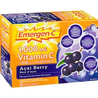 Emergen-C Vitamin C & Mineral Supplement Fizzy Drink Mix, Acai Berry, 30 Packets