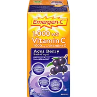 Emergen-C Vitamin C & Mineral Supplement Fizzy Drink Mix, Acai Berry, 30 Packets