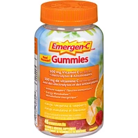 Emergen-C Gummies 500mg Vitamin C Supplement, Orange, Tangerine & Raspberry Flavours