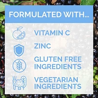 Immune+ Gummies 500mg Vitamin C and Multivitamin Supplement, Elderberry Flavour