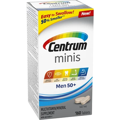 Centrum Men 50+ Multivitamin and Multimineral Supplement, Mini Tablets, 160 Count