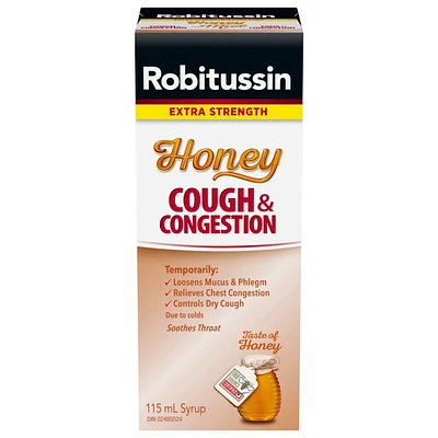 Robitussin Cough & Congestion Syrup Honey Extra Strength ml