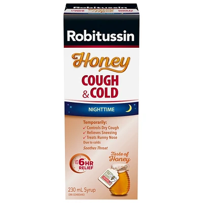 Robitussin Cough & Cold Syrup Honey Nighttime 230 ml
