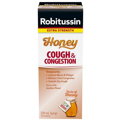 Robitussin Toux et Congestion Sirop au Miel Extra Fort 230 ml