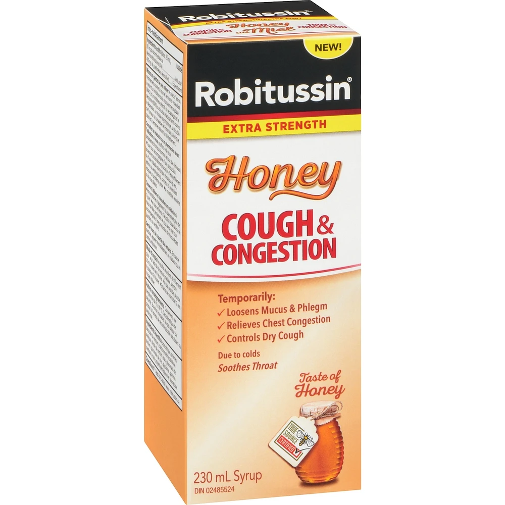 Robitussin Toux et Congestion Sirop au Miel Extra Fort 230 ml