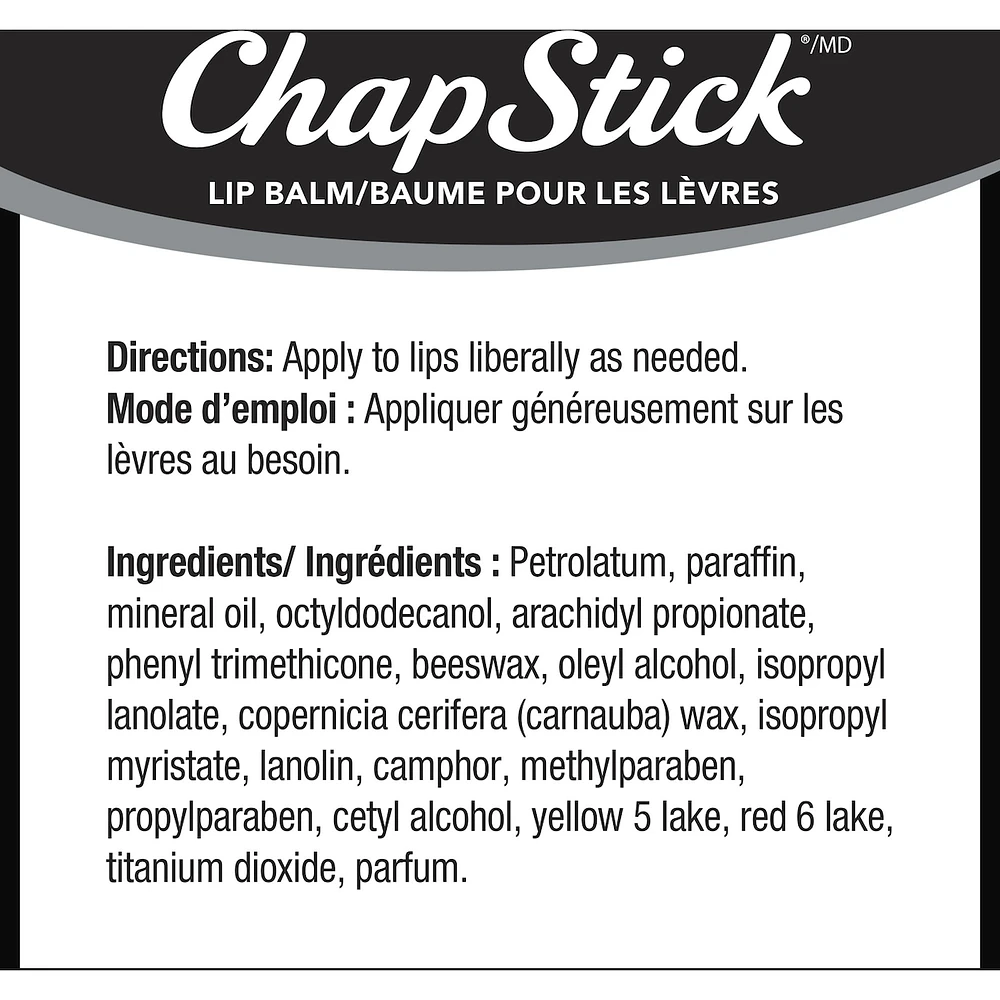 ChapStick Classic Lip Balm, Original Flavour, 4g, 2 Tubes