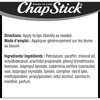 ChapStick Classic Lip Balm, Cherry Flavour, 4g, 2 Tubes