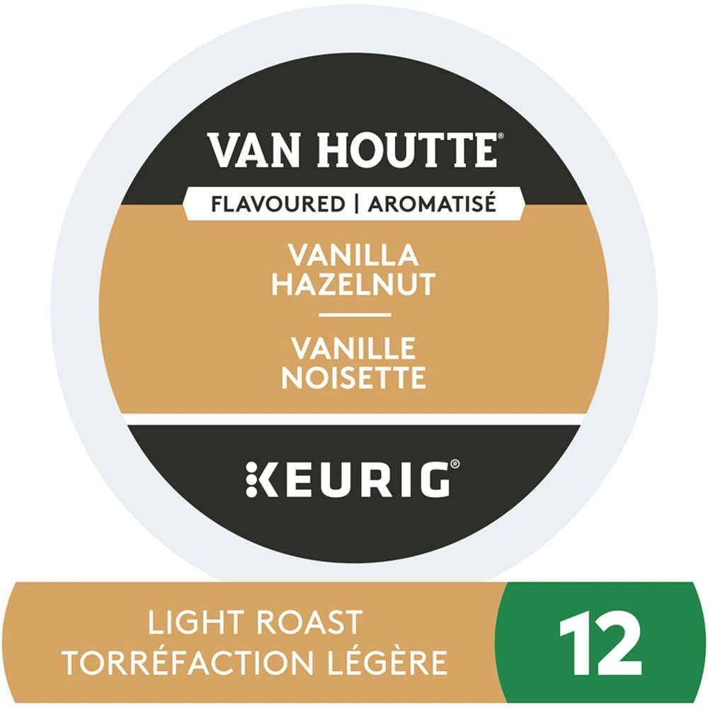 Vanilla Hazelnut, Light Roast, K-Cup Coffee Pods, 12 Count