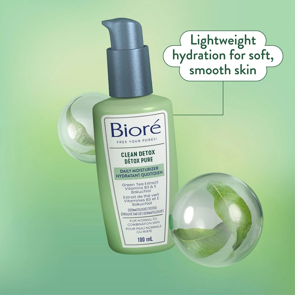 Bioré Clean Detox Hydrating Moisturizer, for Normal to Combination Skin