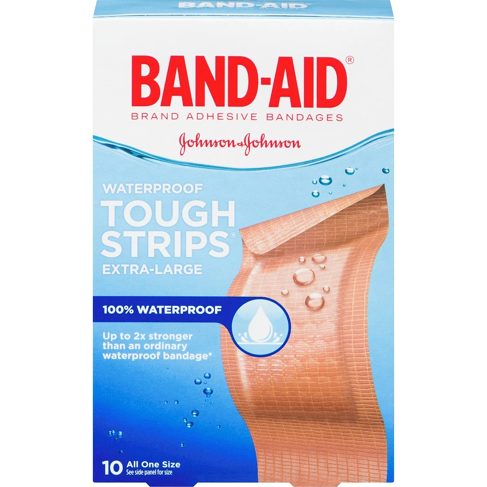 Tough-Strips Adhesive Bandages, Waterproof Extra Large