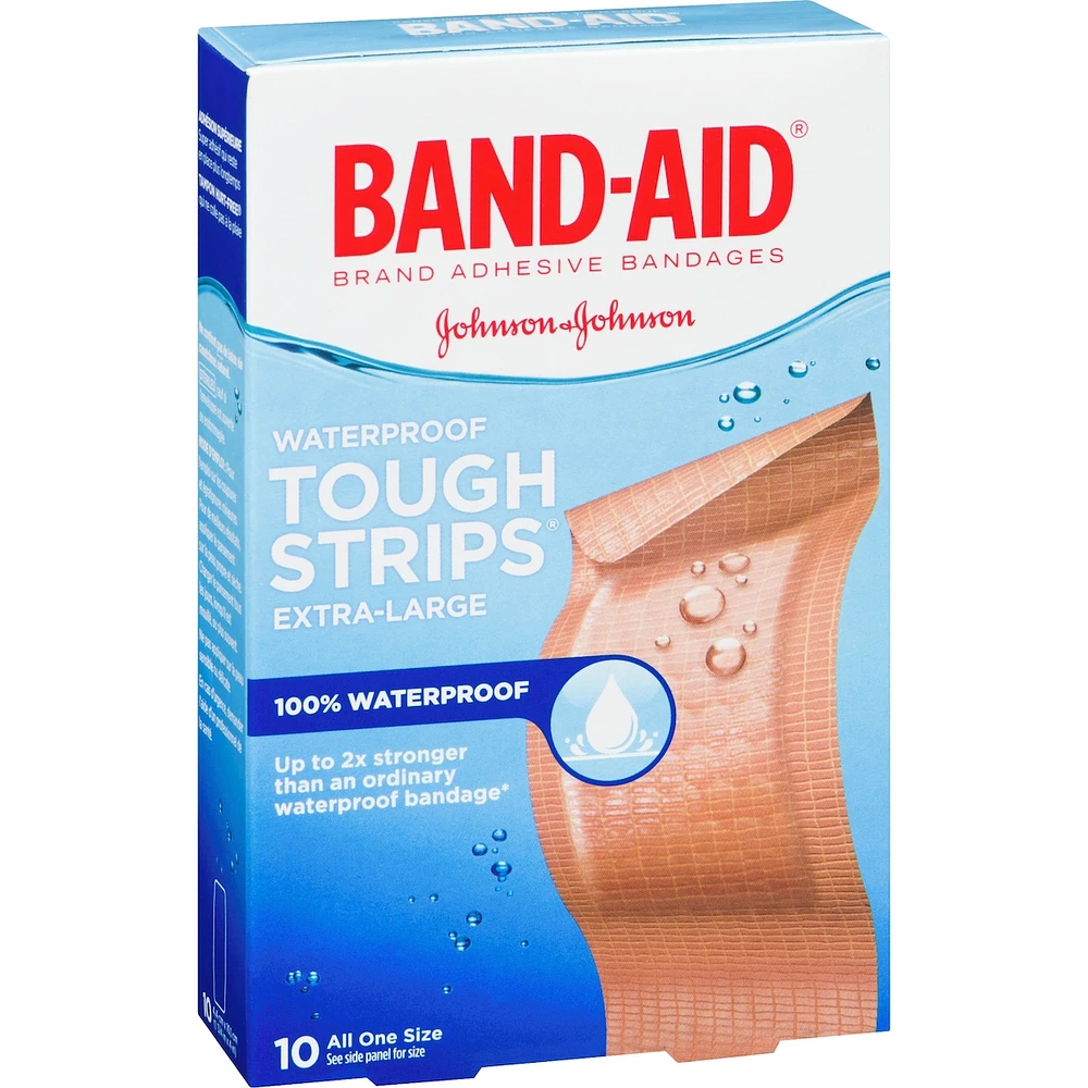 Tough-Strips Adhesive Bandages, Waterproof Extra Large