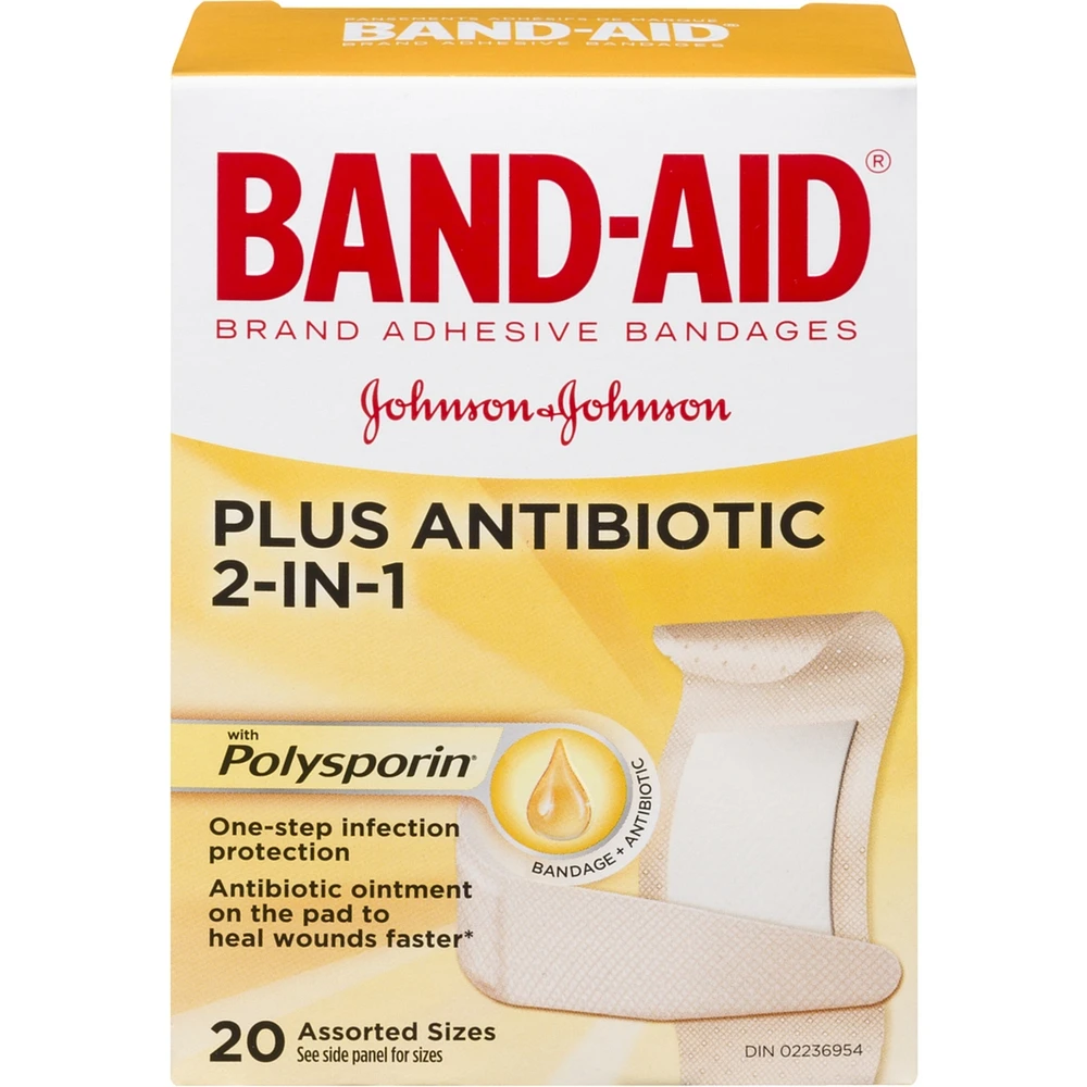 Adhesive Bandages Plus Antibiotics 20 ea