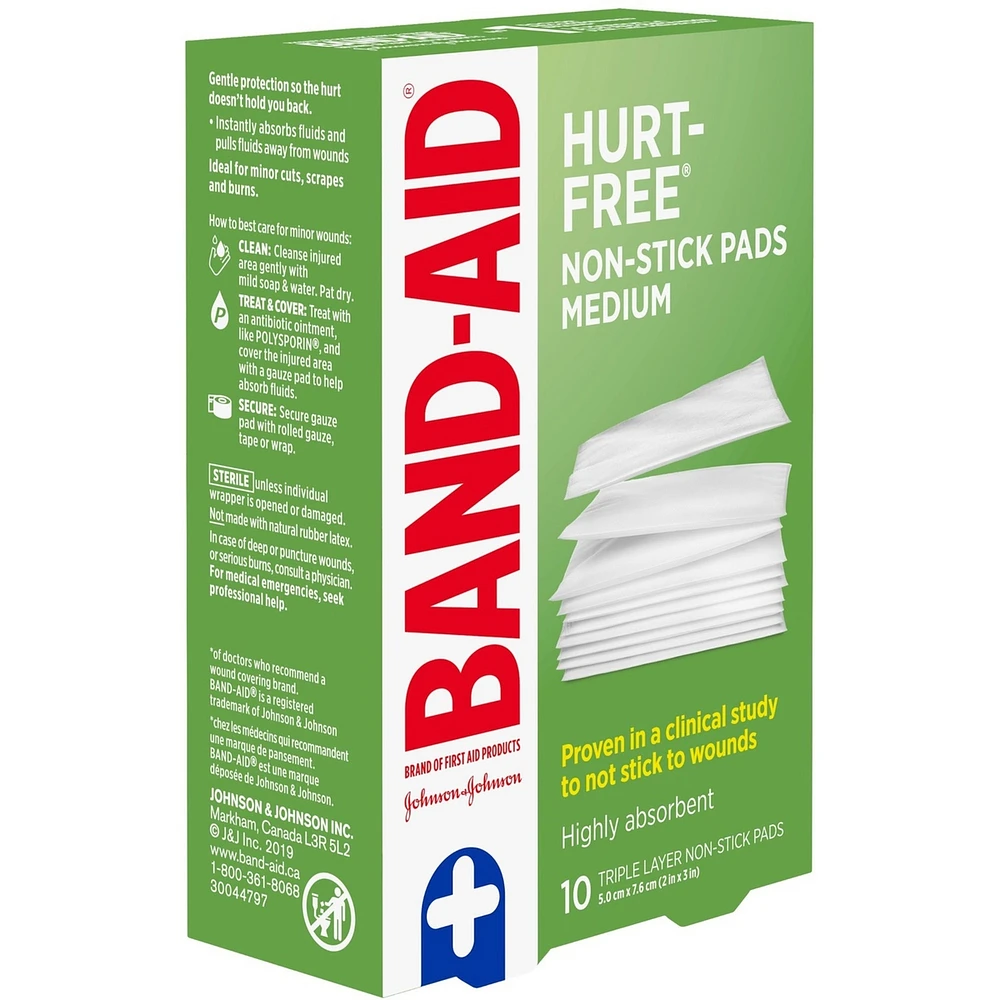 HURT-FREE® Non-Stick Wound Care Pads Medium, 5 Centimetres by 7.6 cm