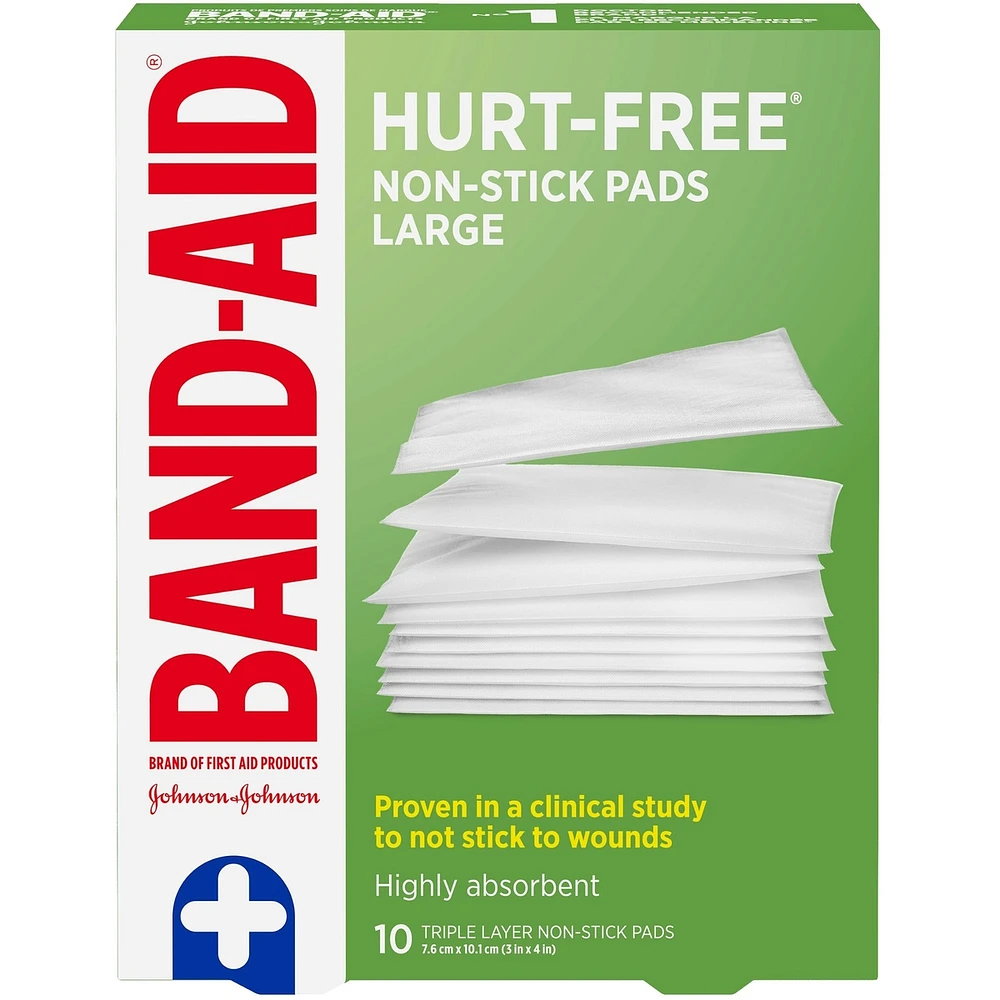 HURT-FREE Non-Stick Pads Large, 7.6 Centimetres by 10.1 cm, 10 Pads