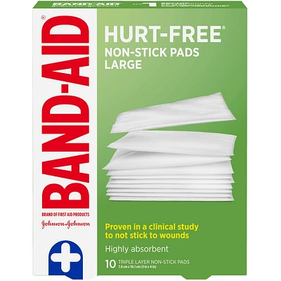 HURT-FREE Non-Stick Pads Large, 7.6 Centimetres by 10.1 cm, 10 Pads