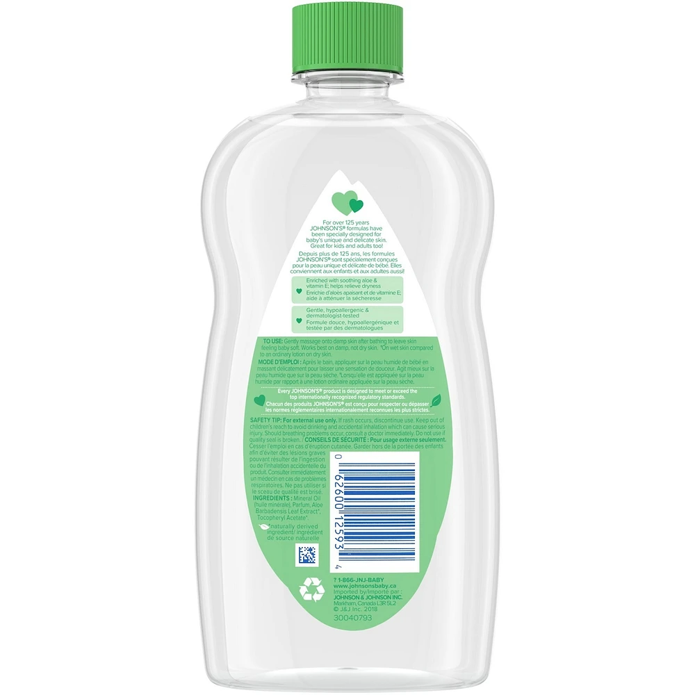 Baby Oil Gel with Aloe Vera, Vitamin E and Mineral Oil