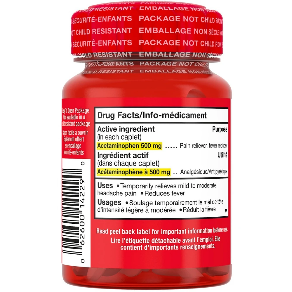 Extra Strength Pain Relief Acetaminophen 500mg