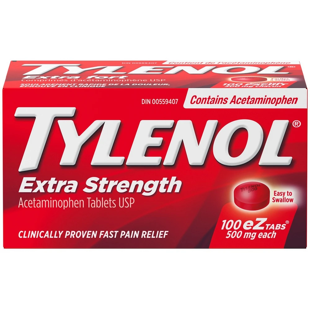 Acétaminophène à 500 mg, analgésique, extra fort