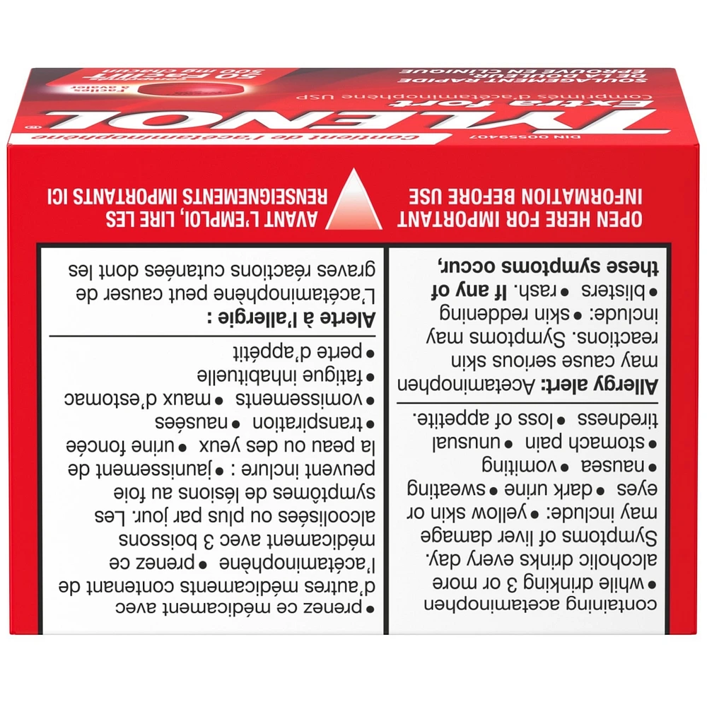 Acétaminophène à 500 mg, extra fort, comprimés FaciliT