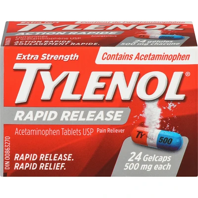 Acétaminophène à 500 mg, gélules à action rapide