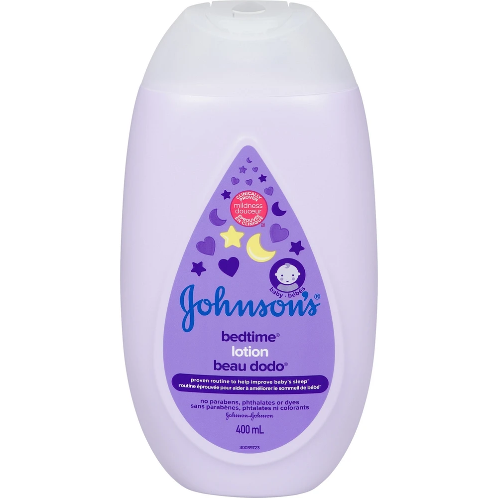 Johnson's Baby Bedtime Moisturizing Lotion and Cream for Dry Skin 400mL
