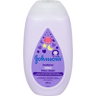 Johnson's Baby Bedtime Moisturizing Lotion and Cream for Dry Skin 400mL