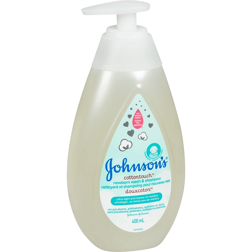 Johnson's Baby Newborn  Bath Wash and Shampoo, CottonTouch Body Wash 400mL