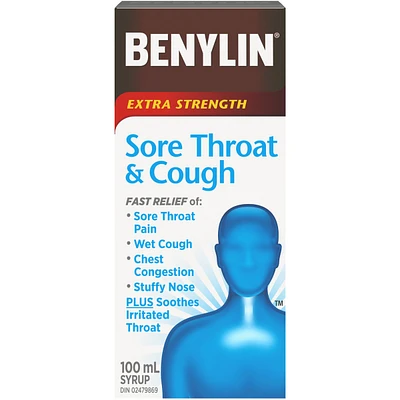 Extra Strength Sore Throat & Cough Relief Day Syrup