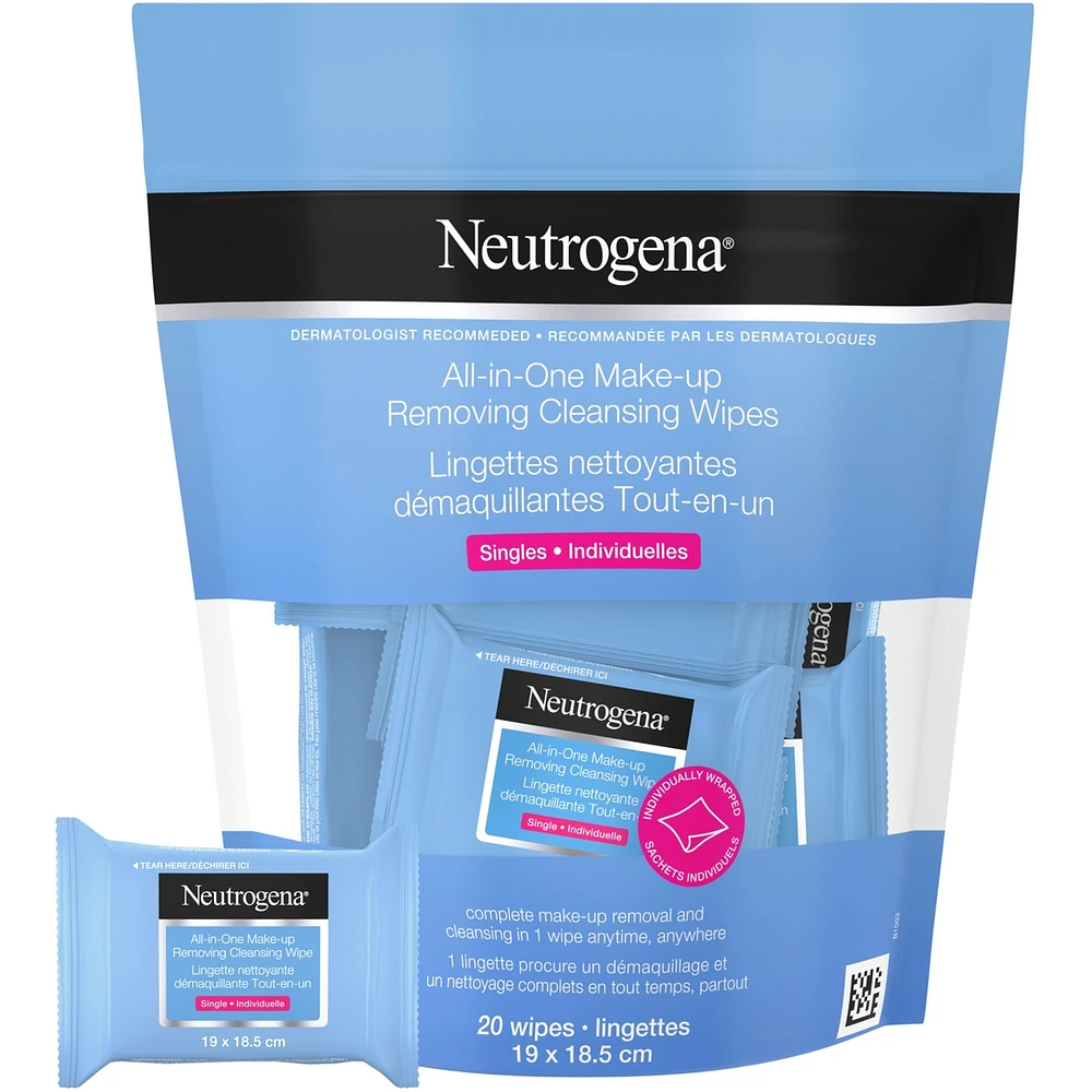 All-in-One Makeup Removing Cleansing Wipe, Waterproof Mascara Removal, Plant Based Biodegradable Wipes