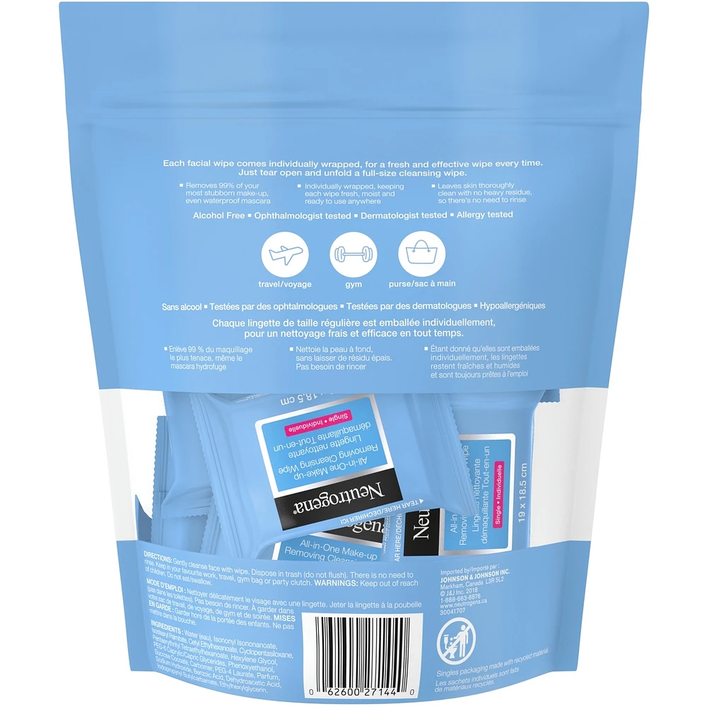 All-in-One Makeup Removing Cleansing Wipe, Waterproof Mascara Removal, Plant Based Biodegradable Wipes