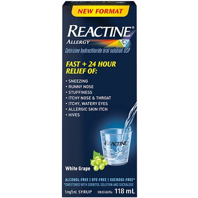 Allergy Liquid Medicine, with Cetirizine Hydrochloride, White Grape Flavour