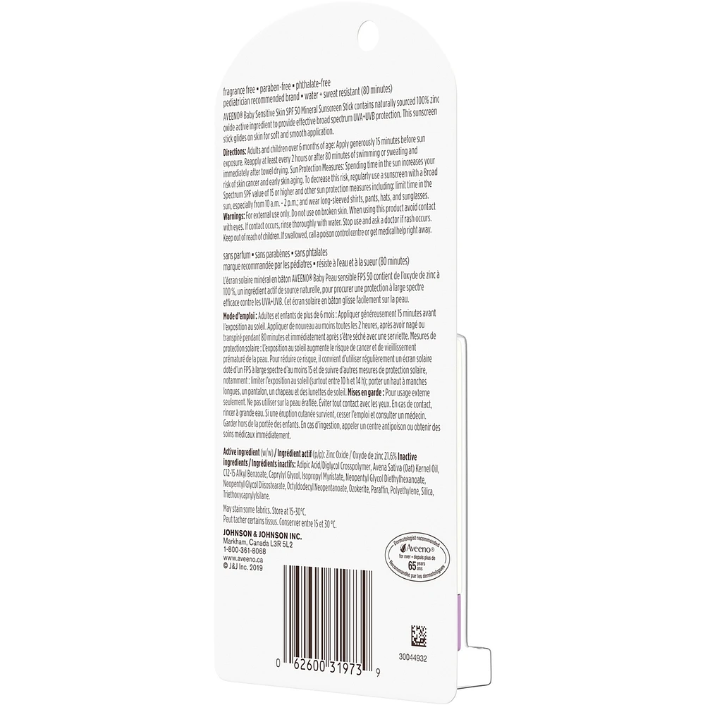 Baby Sensitive Skin Mineral Sunscreen Stick SPF 50