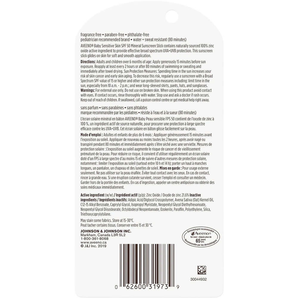 Baby Sensitive Skin Mineral Sunscreen Stick SPF 50