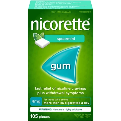 Nicotine Gum, 4 mg, Spearmint