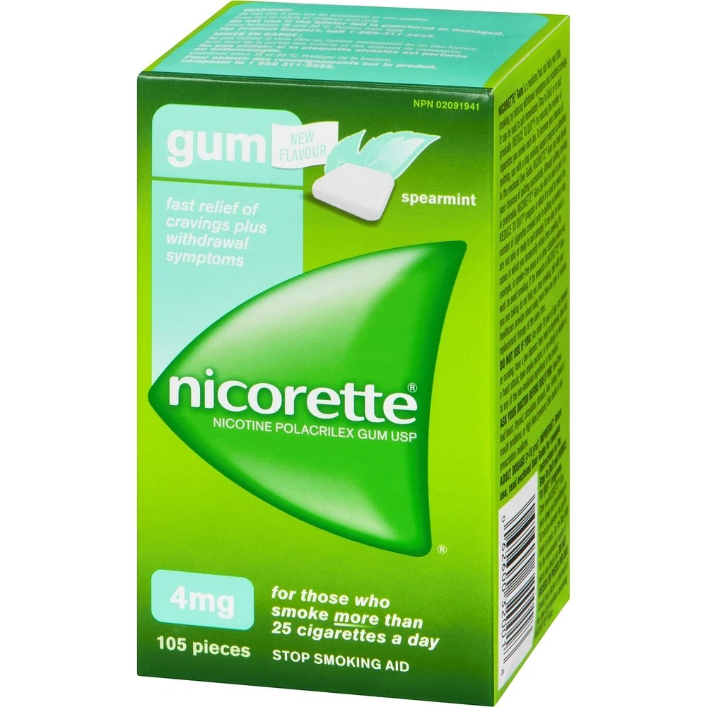 Nicotine Gum, 4 mg, Spearmint